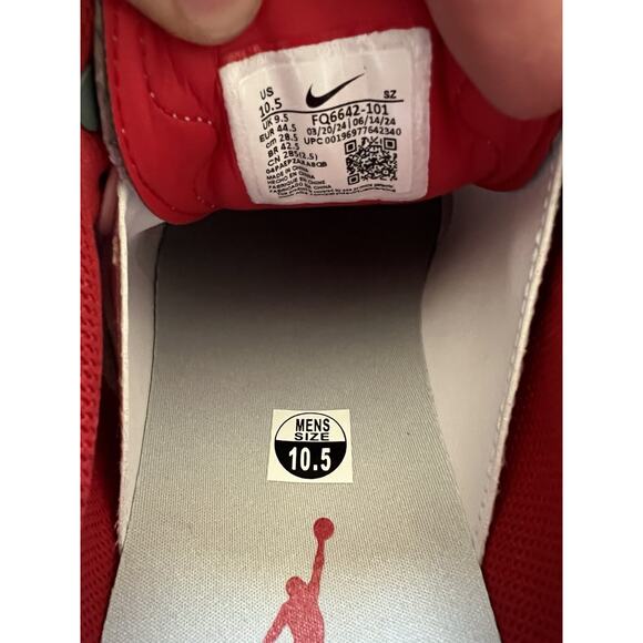 Jordan Nike Air ADG 5 White Fire Red Metallic Men's FQ6642-101 Size 10.5 New - Picture 9 of 9